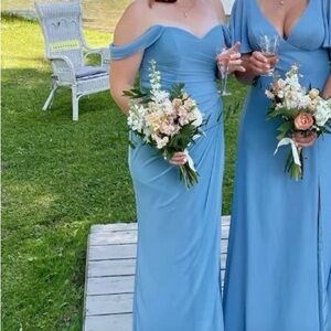 Azazie Strapless Blue Dress